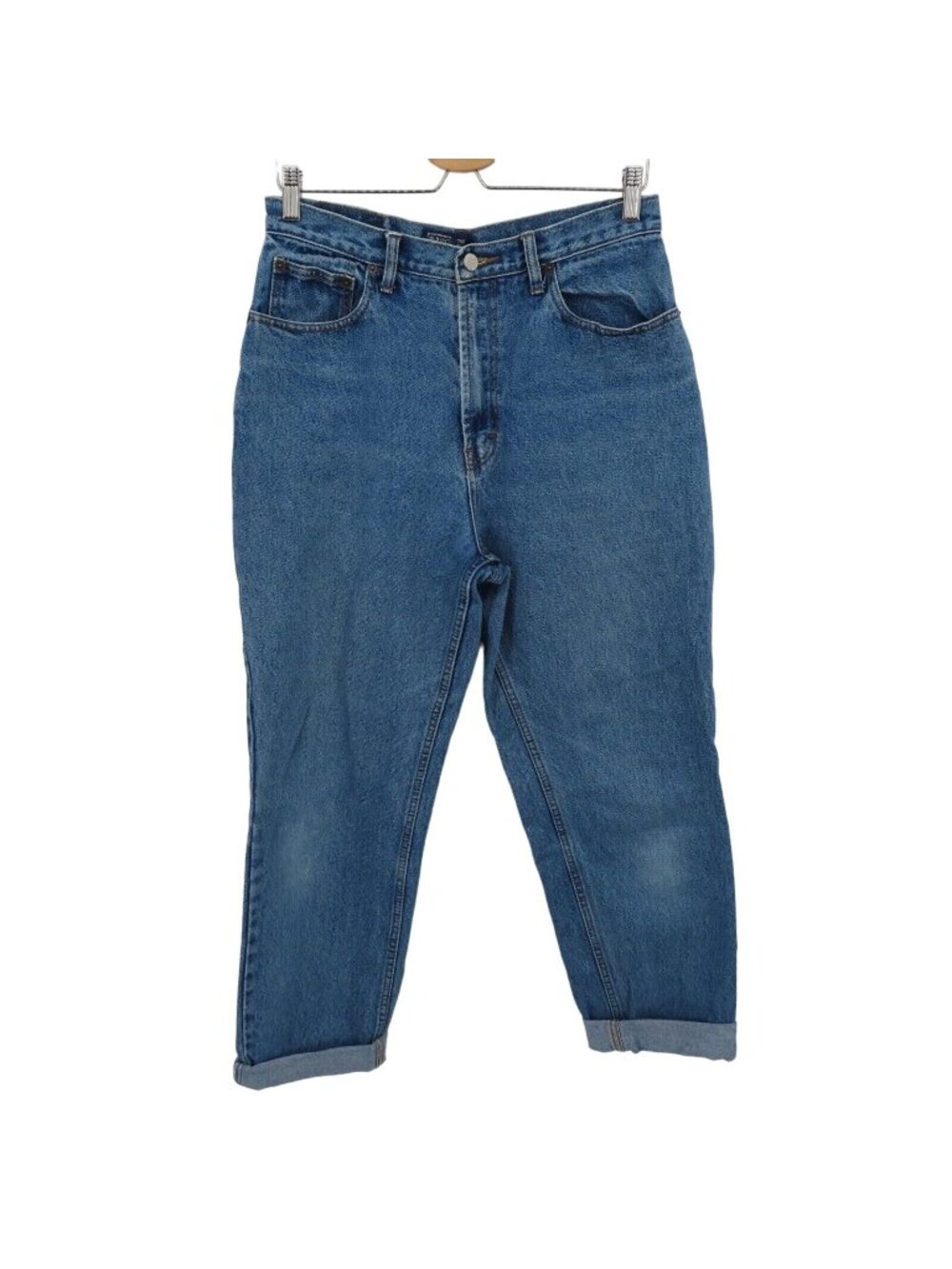 Old Navy Womens 12 Relaxed Fit Cuff Hem Denim Jeans High Rise Pockets Y2K 2002